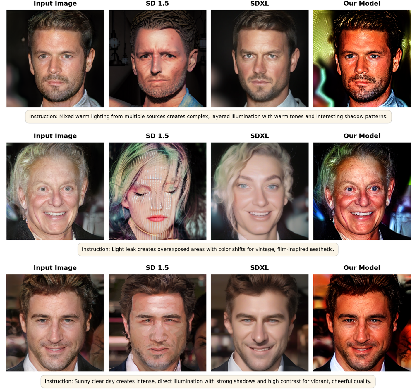 Out-of-distribution qualitative comparison on additional portrait images